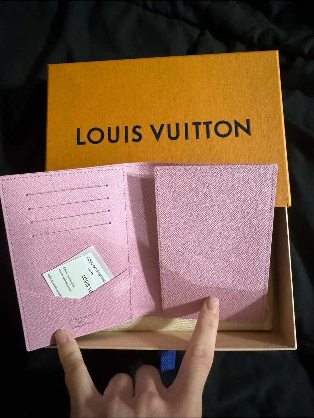Louis Vuitton passport holder pink